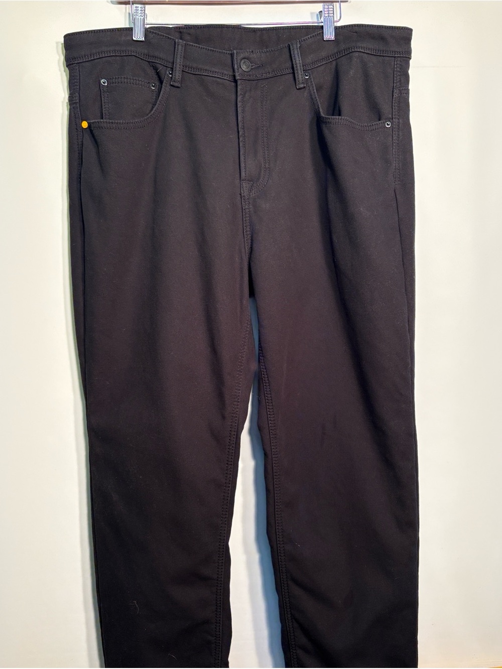 Caterpillar Men's Black Fleece Lined Straight-Leg Work Jeans